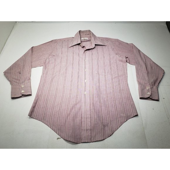 Arrow Kent Mens Shirt Button Up Long Sleeve Sanforized Western Striped 15.5x33 - Picture 1 of 11